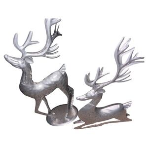 Metal Reindeer Figurines – Set of 2